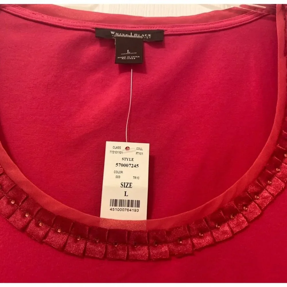 White House | Black Market Hot Pink top Size Large - Picture 2 of 3